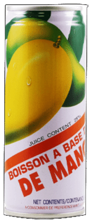 Canette de jus de mangue