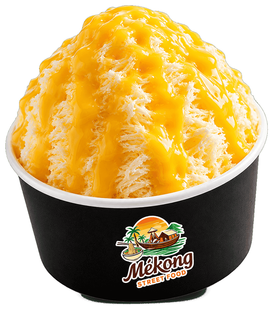 Kakigori — glace pilée au sirop de mangue