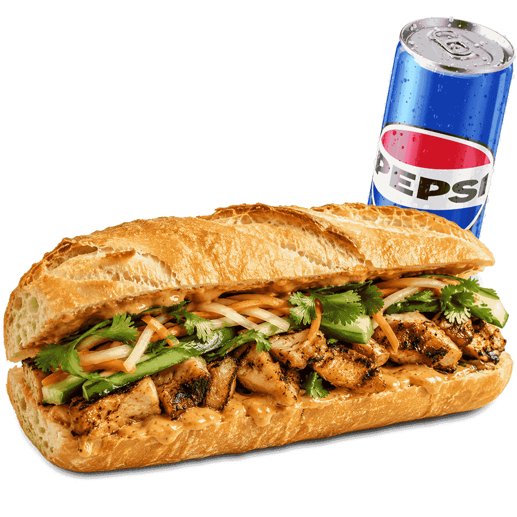 Menu sandwich bánh mì et boisson
